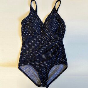 Miracle Suit Midnight Pin Point Oceanus Swimsuit Size 12